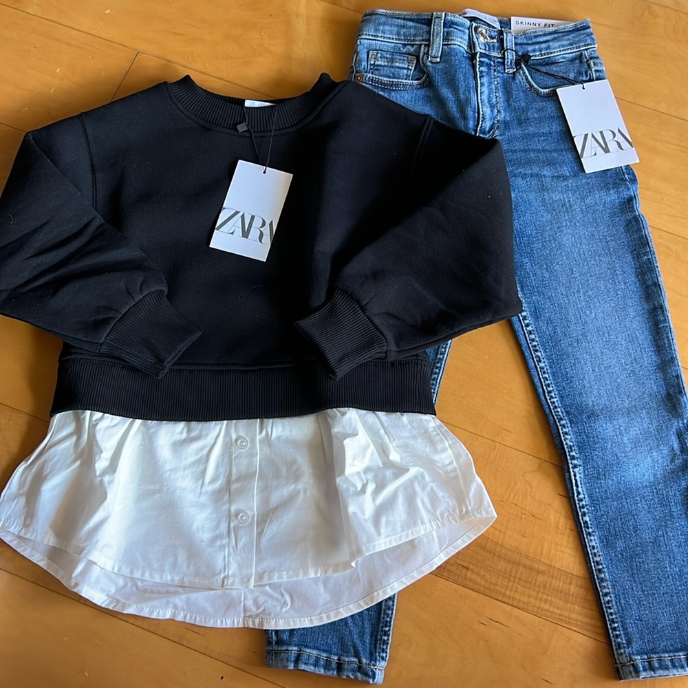 Zara skinny jeans and sweater